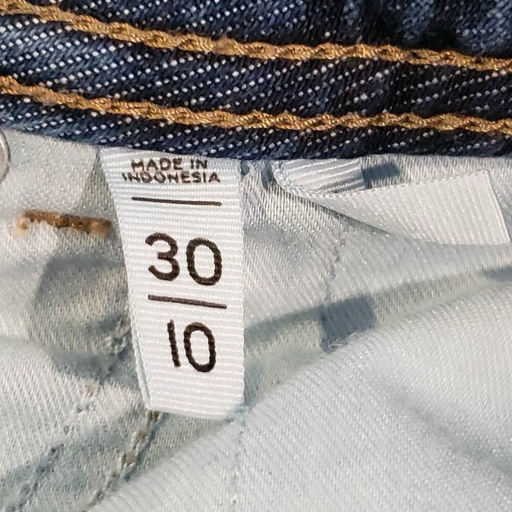 Loft The Barrel Jeans Dark Wash Size 10 / 30 High Rise Denim Lightweight - Picture 6 of 9